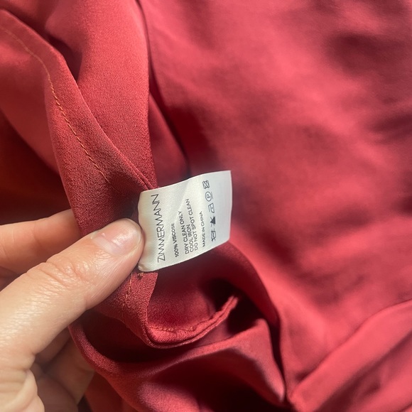 Zimmermann Espionage Billow Sleeve Dress in Rouge 0 ( 6 8 ) - Picture 6 of 6